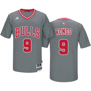 Chicago Bulls #9 Rajon Rondo Gray Short-Sleeved Stitched Adidas Revolution 30 Swingman Jersey - Zenithce