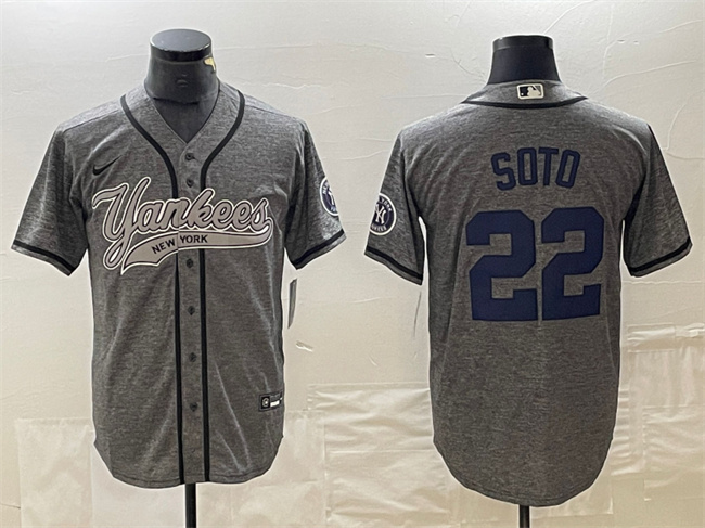 New York Yankees #22 Juan Soto Gray Cool Base Stitched Jersey - Zenithce