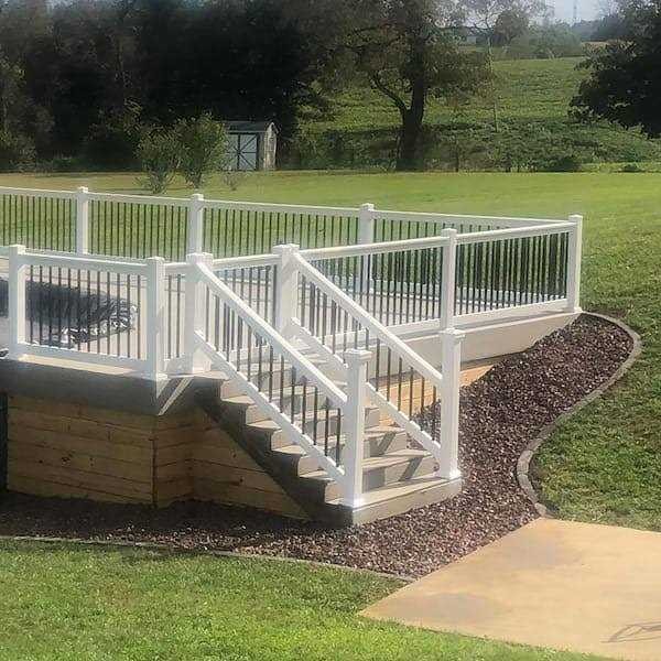 Weatherables Naples 3 ft. H x 8 ft. W White Vinyl Stair Railing Kit - Zenithce