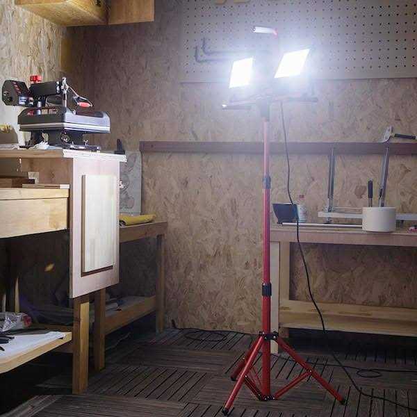 VEVOR LED Work Light with Stand Dual-head LED Work Light with 27.6-68.1 Adjustable and Foldable Tripod Stand - Zenithce