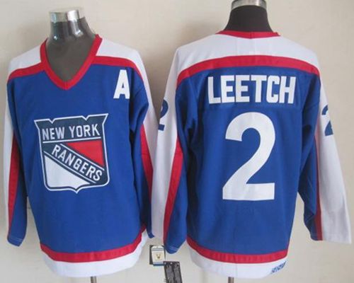 Rangers #2 Brian Leetch Blue White CCM Throwback Stitched Jersey - Zenithce