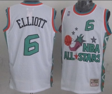 1996 All-Star #6 Sean Elliott White Swingman Throwback Jersey - Zenithce