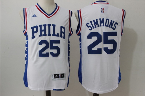 Philadelphia 76ers #25 Ben Simmons White Revolution 30 Swingman Jersey - Zenithce