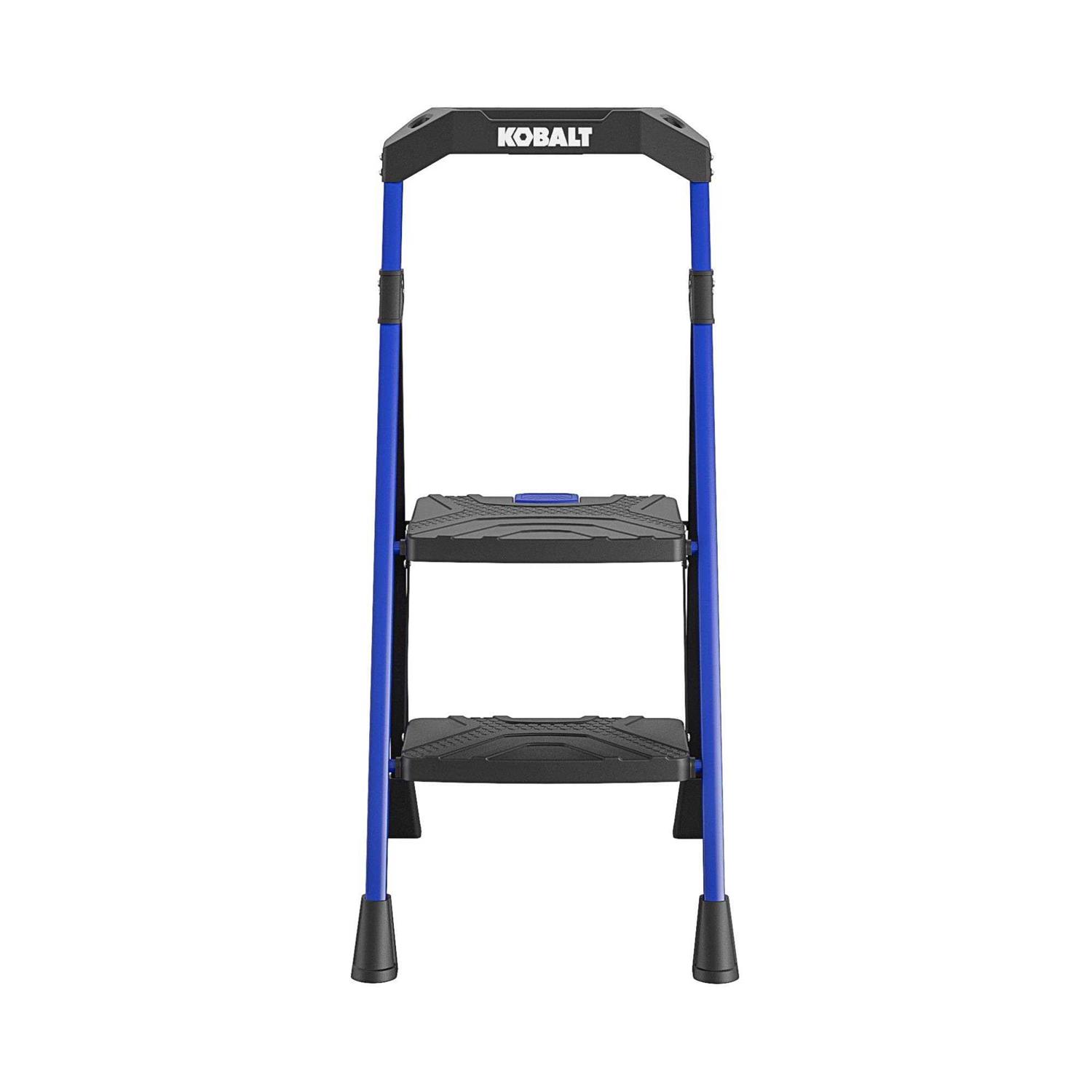 Kobalt 3-Step 300-lb Capacity Black Steel Foldable Step Stool - Zenithce