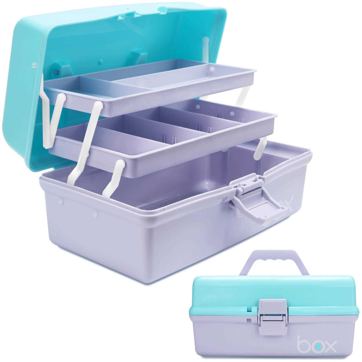 TERGOO 12in Three-layer Multipurpose Storage Box Folding Tool Box/Art & Crafts Case/Sewing Supplies Organizer/Medicine Box/Family First Aid Box - Zenithce