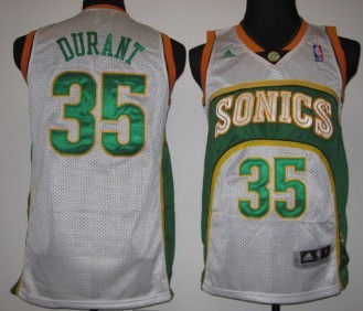 Seattle Supersonics #35 Kevin Durant 1994-95 White Swingman Jersey - Zenithce