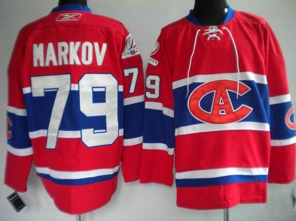 Canadiens #79 Andrei Markov Stitched Red New CA Jersey - Zenithce