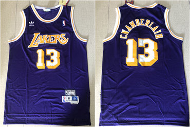 Lakers 13 Wilt Chamberlain Purple Hardwood Classics Jersey - Zenithce