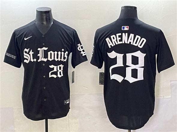 St. Louis Cardinals #28 Nolan Arenado Black 'Gothic Legacy Edition' Vapor Premier Limited Stitched Jersey - Zenithce