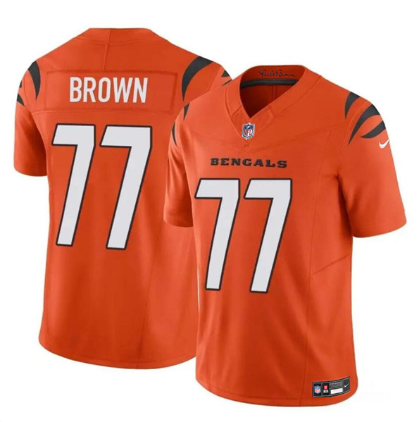 Cincinnati Bengals #77 Trent Brown Orange 2024 F.U.S.E. Vapor Untouchable Limited Stitched Jersey - Zenithce