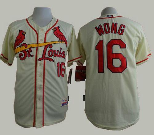 Cardinals #16 Kolten Wong Cream Cool Base Stitched Jersey - Zenithce