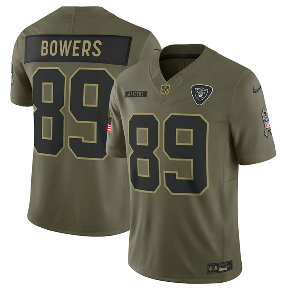 Las Vegas Raiders #89 Brock Bowers Olive 2025 Salute to Service Limited Stitched Jersey - Zenithce