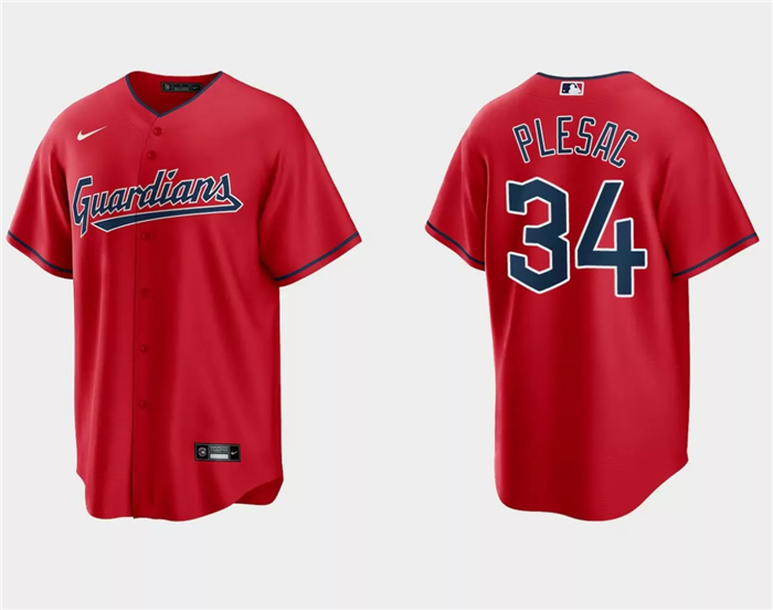 Cleveland Guardians #34 Zach Plesac Red Cool Base Stitched Jersey - Zenithce