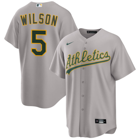 Oakland Athletics #5 Jacob Wilson Gray 2024 Away Limited Stitched Jersey - Zenithce