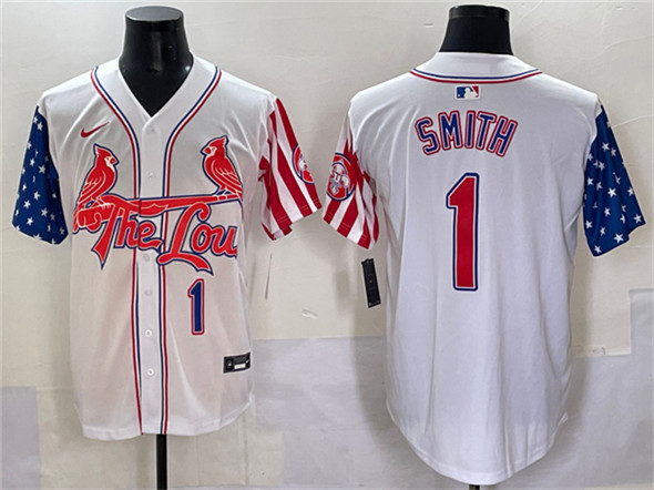 St. Louis Cardinals #1 Ozzie Smith White Independence Day Vapor Premier Limited Stitched Jersey - Zenithce