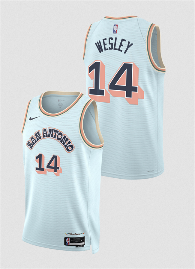 San Antonio Spurs #14 Blake Wesley Light Blue 2024-25 City Edition Stitched Jersey - Zenithce