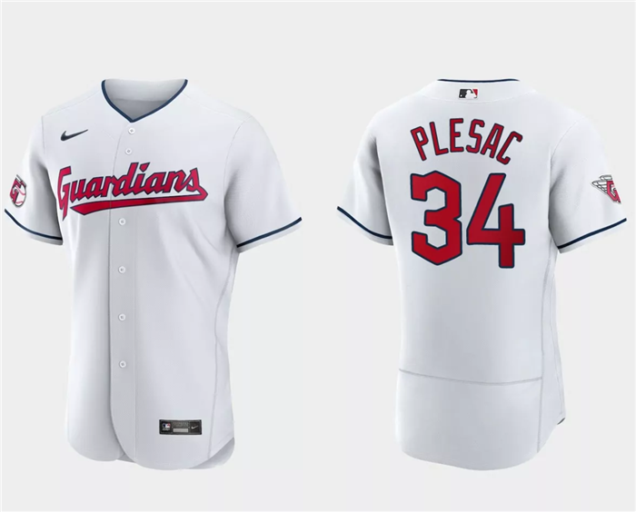 Cleveland Guardians #34 Zach Plesac White Flex Base Stitched Jersey - Zenithce