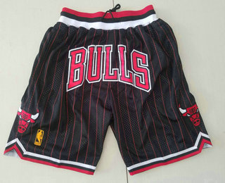 Chicago Bulls Black With Red Pinstripe 1997-98 Swingman Throwback Just Don Shorts - Zenithce