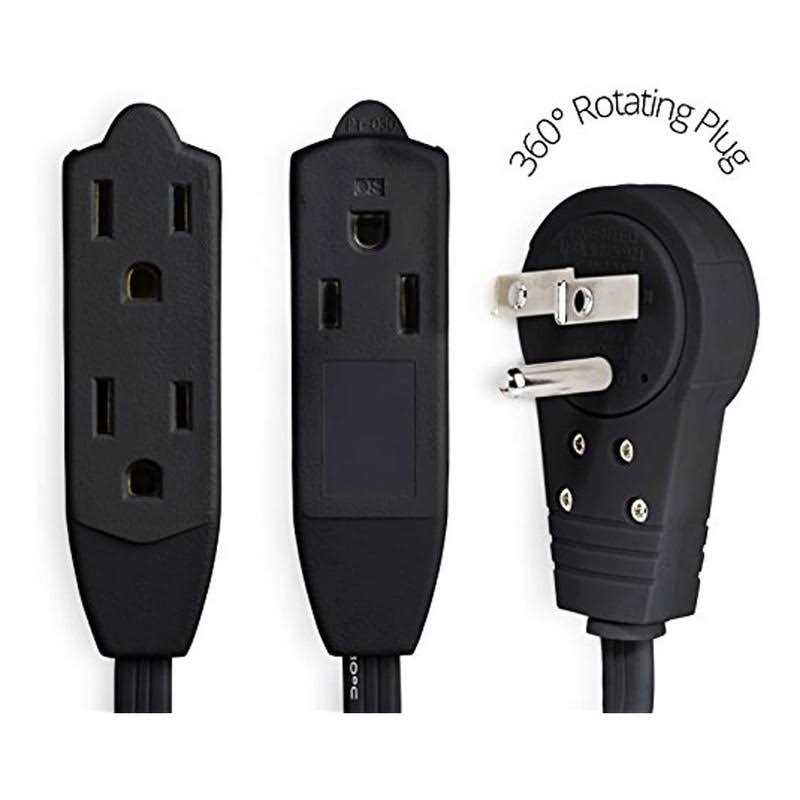 Maximm Cable Rotating Flat Plug Extension Cord/Wire - Zenithce