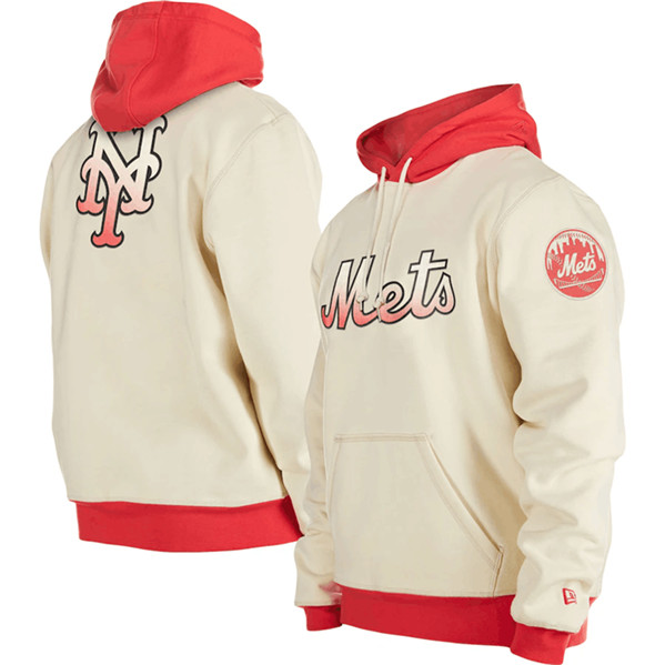 New York Mets White Color Pack Team Front Back Pullover Hoodie - Zenithce