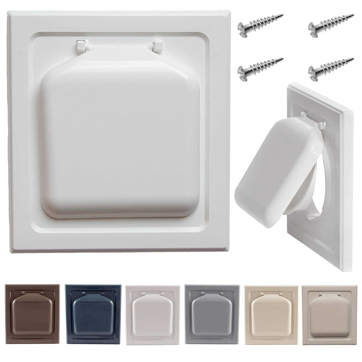 No-Pest 4 In. White Plastic Wide Mount Dryer Vent Hood - Zenithce