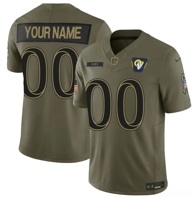 Los Angeles Rams Custom Olive 2025 F.U.S.E. Salute to Service Limited Stitched Jersey - Zenithce