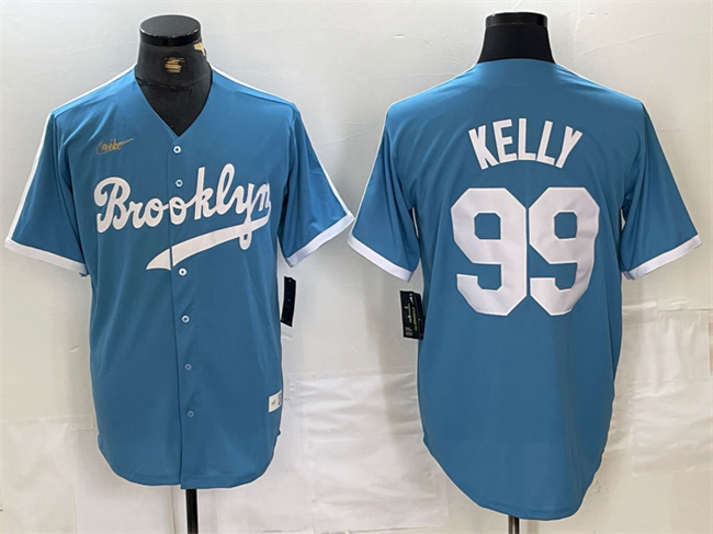 Los Angeles Dodgers #99 Joe Kelly Light Blue Throwback Cool Base Stitched Jersey - Zenithce
