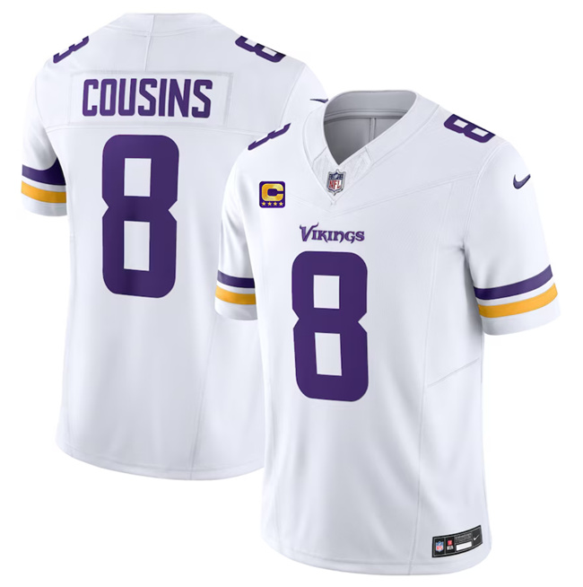 Minnesota Vikings #8 Kirk Cousins White 2023 F.U.S.E. With 4-Star C Patch Vapor Untouchable Limited Stitched Jersey - Zenithce