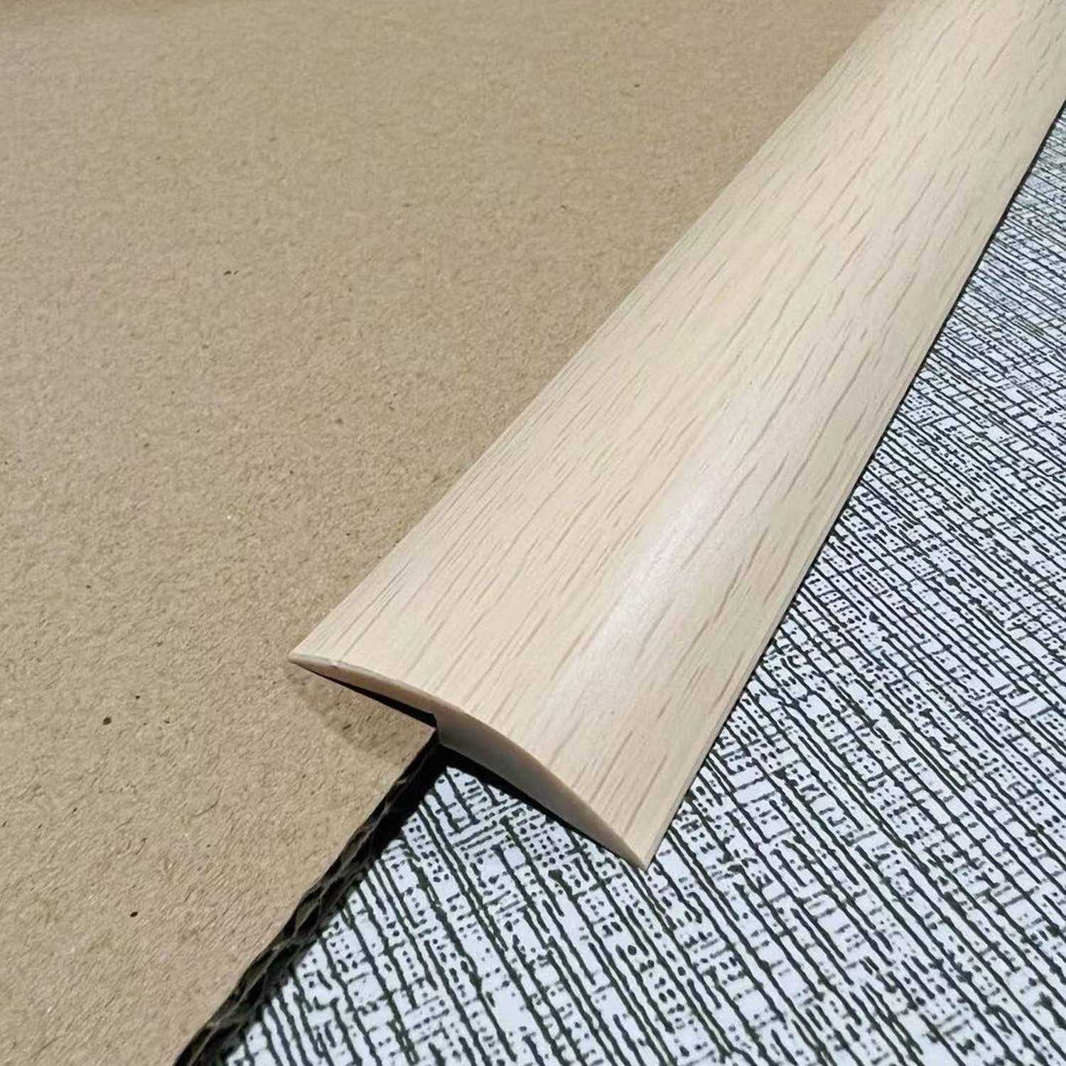 ZEYUE 6.56 FT PVC Carpet & Floor Edging Trim Strip-Threshold Transition Strips-Self Adhesive-Suitable for Threshold Transitions with a Height Less - Zenithce
