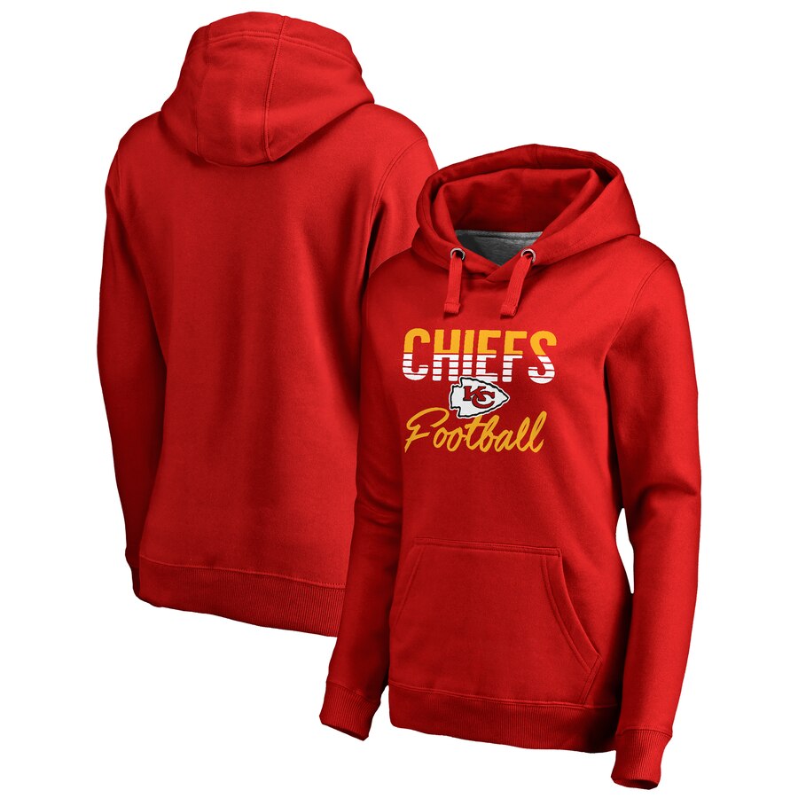 Women's Kansas City Chiefs Red Free Line Pullover Hoodie(Run Small) - Zenithce
