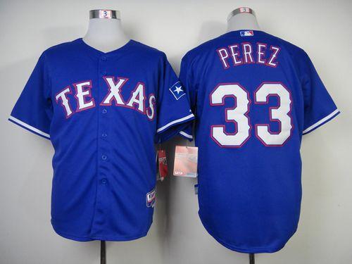 Rangers #33 Martin Perez Blue Cool Base Stitched Jersey - Zenithce
