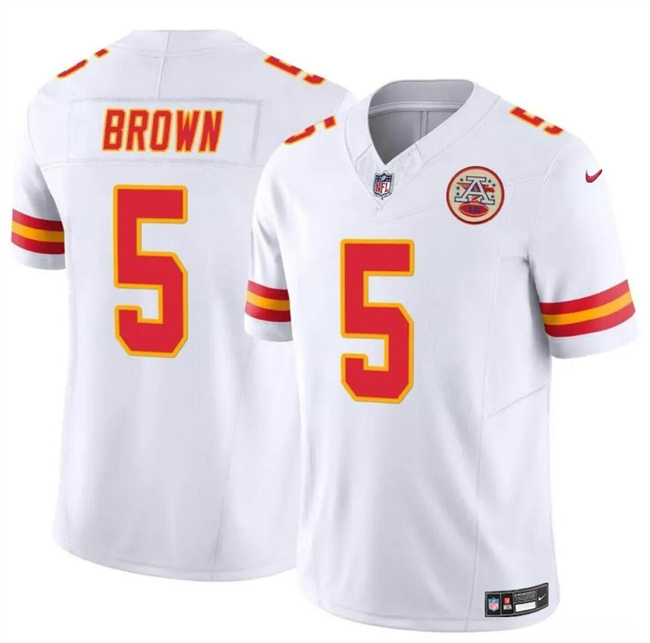 Kansas City Chiefs #5 Hollywood Brown White 2023 F.U.S.E Vapor Untouchable Limited Stitched Jersey - Zenithce