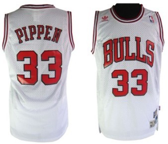 Chicago Bulls #33 Scottie Pippen White Swingman Throwback Jersey - Zenithce