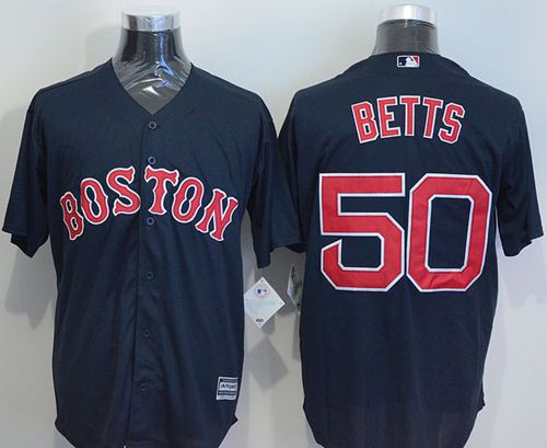 Red Sox #50 Mookie Betts Navy Blue New Cool Base Stitched Jersey - Zenithce