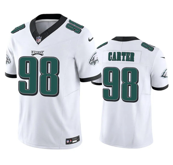 Philadelphia Eagles #98 Jalen Carter White 2023 F.U.S.E. Vapor Untouchable Stitched Jersey - Zenithce