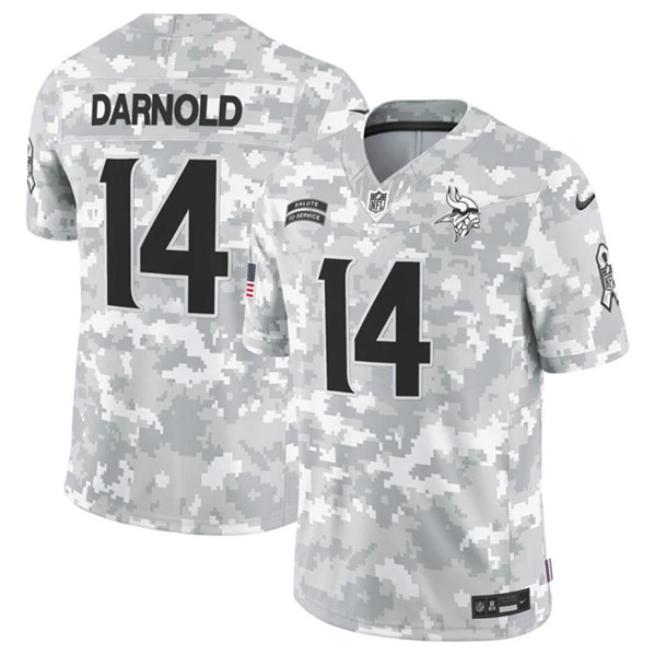 Minnesota Vikings #14 Sam Darnold Arctic Camo 2024 F.U.S.E. Salute To Service Limited Stitched Jersey - Zenithce