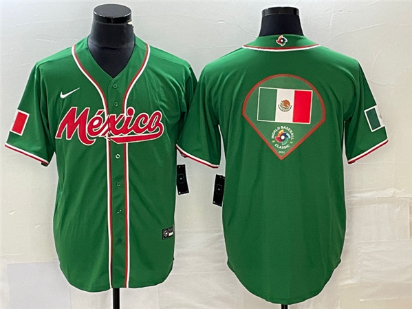 Mexico Green 2023 World Classic Team Big Logo Stitched Jersey - Zenithce