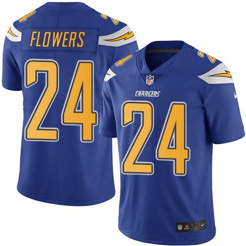 Chargers #24 Brandon Flowers Electric Blue Stitched Limited Rush Nike Jersey - Zenithce