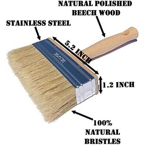 European Professional Stain Block Paint Brush Natural Bristle Wooden Handle - Zenithce