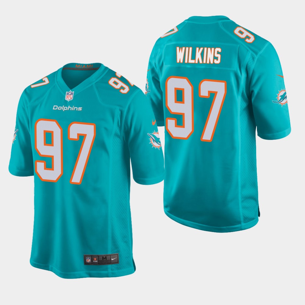 Miami Dolphins #97 Christian Wilkins Aqua Stitched Jersey - Zenithce