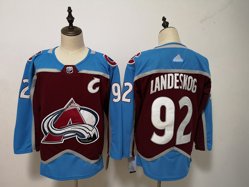 Colorado Avalanche #92 Gabriel Landeskog Burgundy Stitched Adidas Jersey - Zenithce