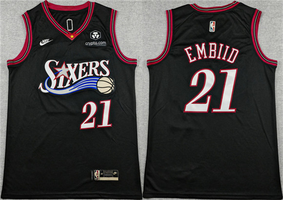 Philadelphia 76ers #21 Joel Embiid Black 2025 Classic Edition Stitched Stitched Jersey - Zenithce