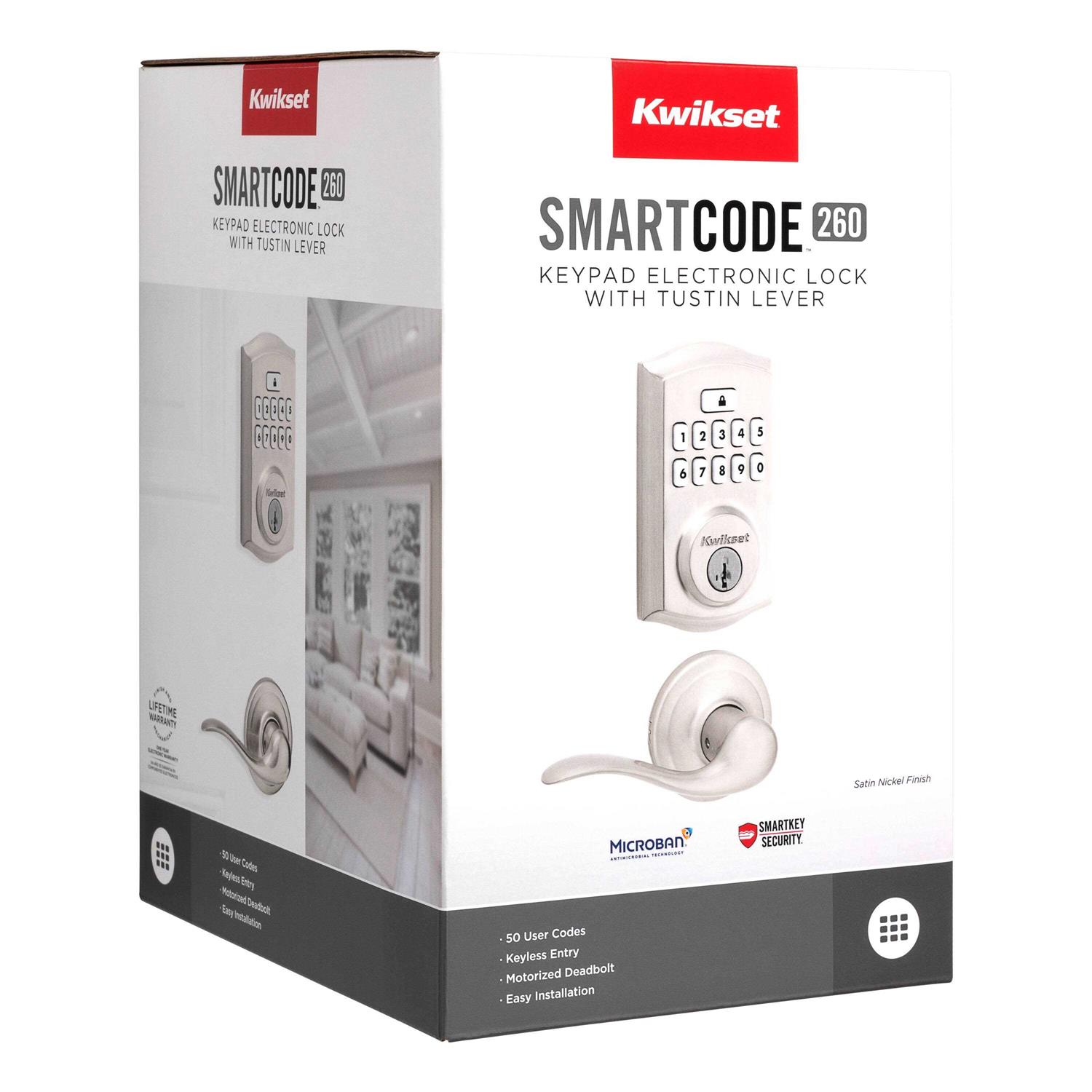 Kwikset Signature Series 270 SmartCode Satin Nickel Single Cylinder Smartkey Electronic Deadbolt Lighted Keypad | 992700-002 - Zenithce
