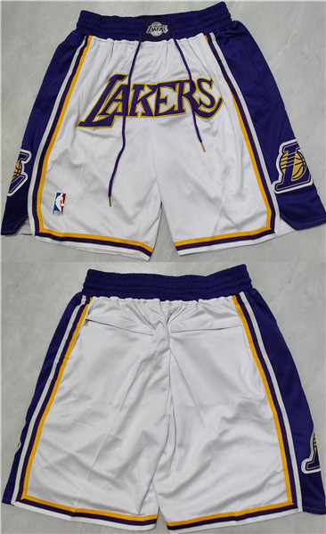 Los Angeles Lakers Purple White Shorts (Run Small) - Zenithce