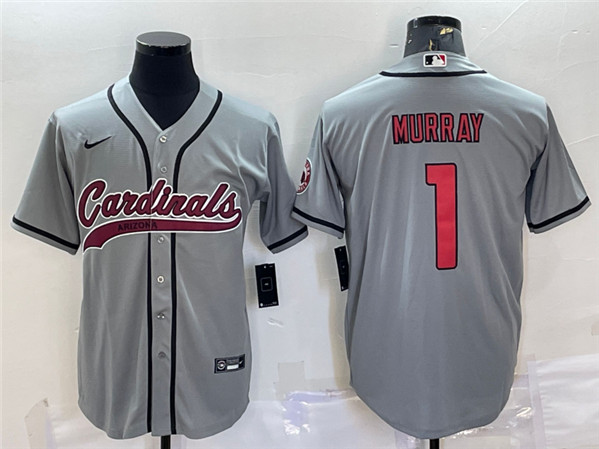 Arizona Cardinals #1 Kyler Murray Gray With Patch Cool Base Stitched Jersey - Zenithce