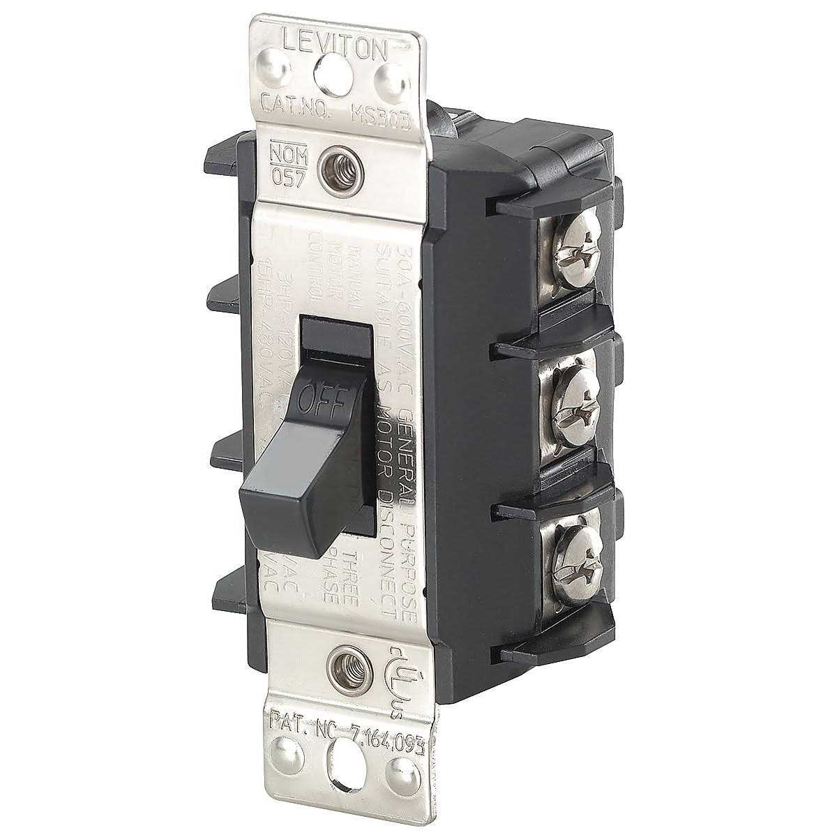 Leviton MS303-DS 30A 3P Motor Switch - Zenithce