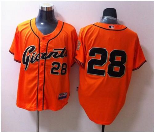 Giants #28 Buster Posey Orange Stitched Jersey - Zenithce