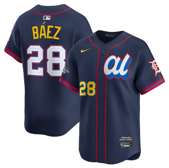 American League #28 Javier Báez Navy 2025 All-Star Edition Limited Stitched Jersey - Zenithce