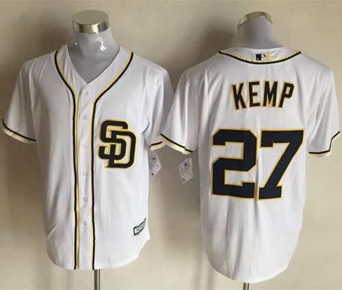 Padres #27 Matt Kemp White New Cool Base Stitched Jersey - Zenithce