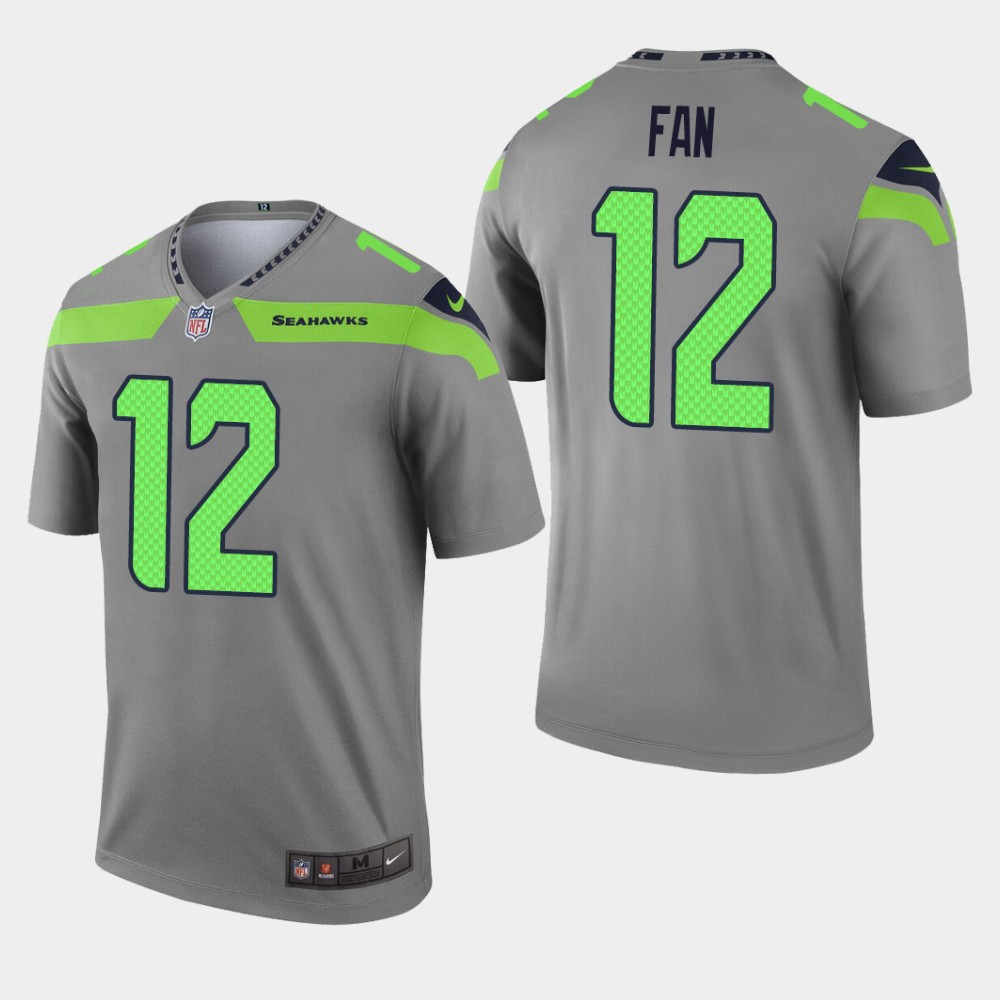 Seattle Seahawks #12 Fan Gray Inverted Legend Jersey - Zenithce